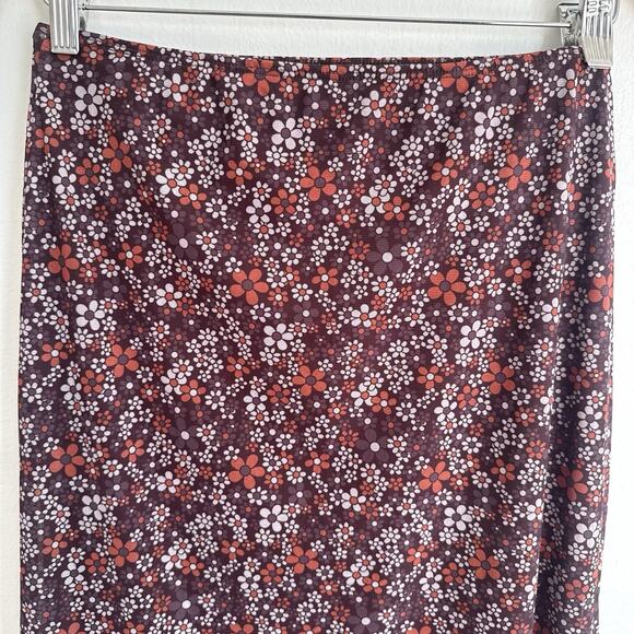 Y2K Floral Mesh Midi Skirt Sz M Fairy Grunge Ditzy Floral Fairycore 90s Daisy - Picture 2 of 7